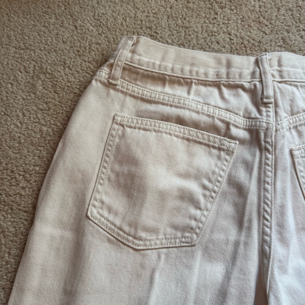 Women's Cream Y2K Baggy Wide Leg Relaxed Jeans Size 8/29R - Picture 9 of 11